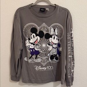 Disney 100 Years of Wonder Long Sleeve Shirt - Mickey & Minnie in Gray